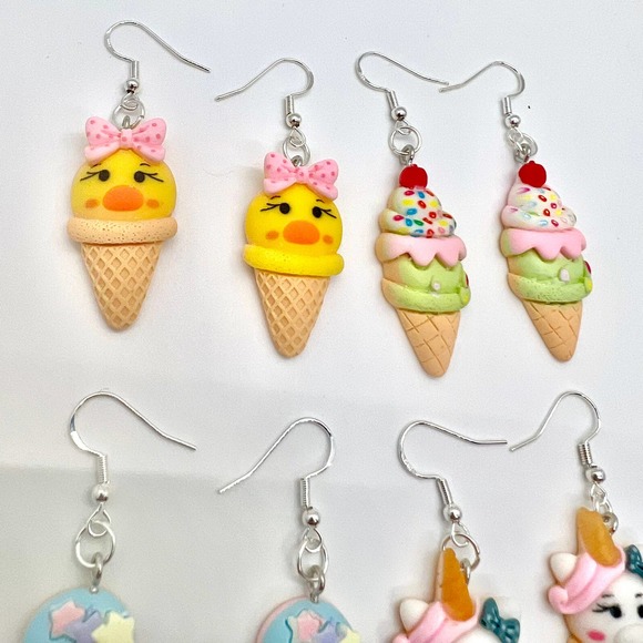 Ice Cream Earrings - Popsicle Earrings - Duck Earrings - Unicorn Earrings - Picture 3 of 9